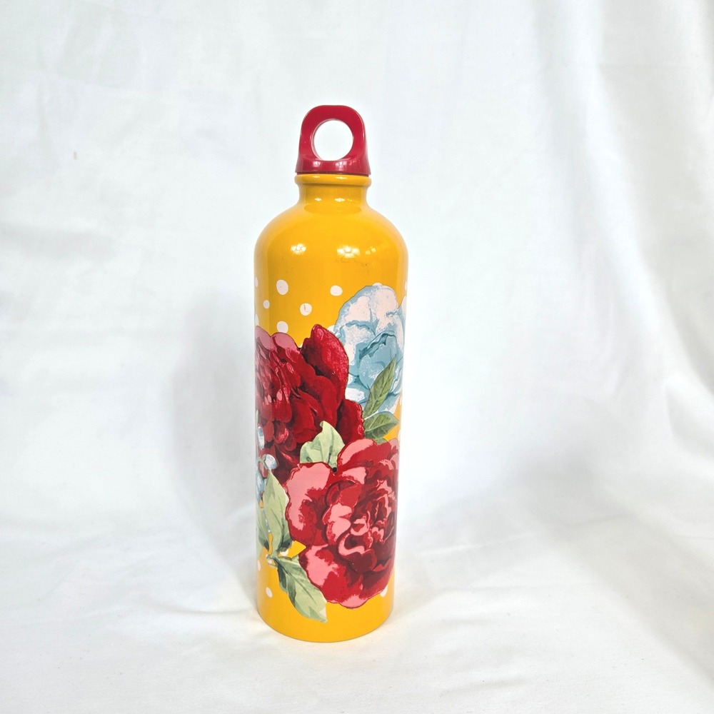 Pioneer Woman Yellow Blossom BPA Free Stainless Steel Bottle‎ 25oz NWOT Cottage